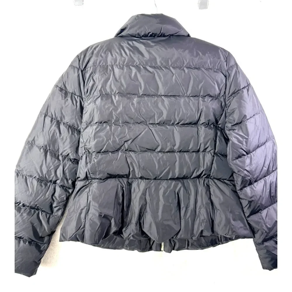 Kate Spade New York down puffer Jacket Size 14 NWOT Peplum Black Womens